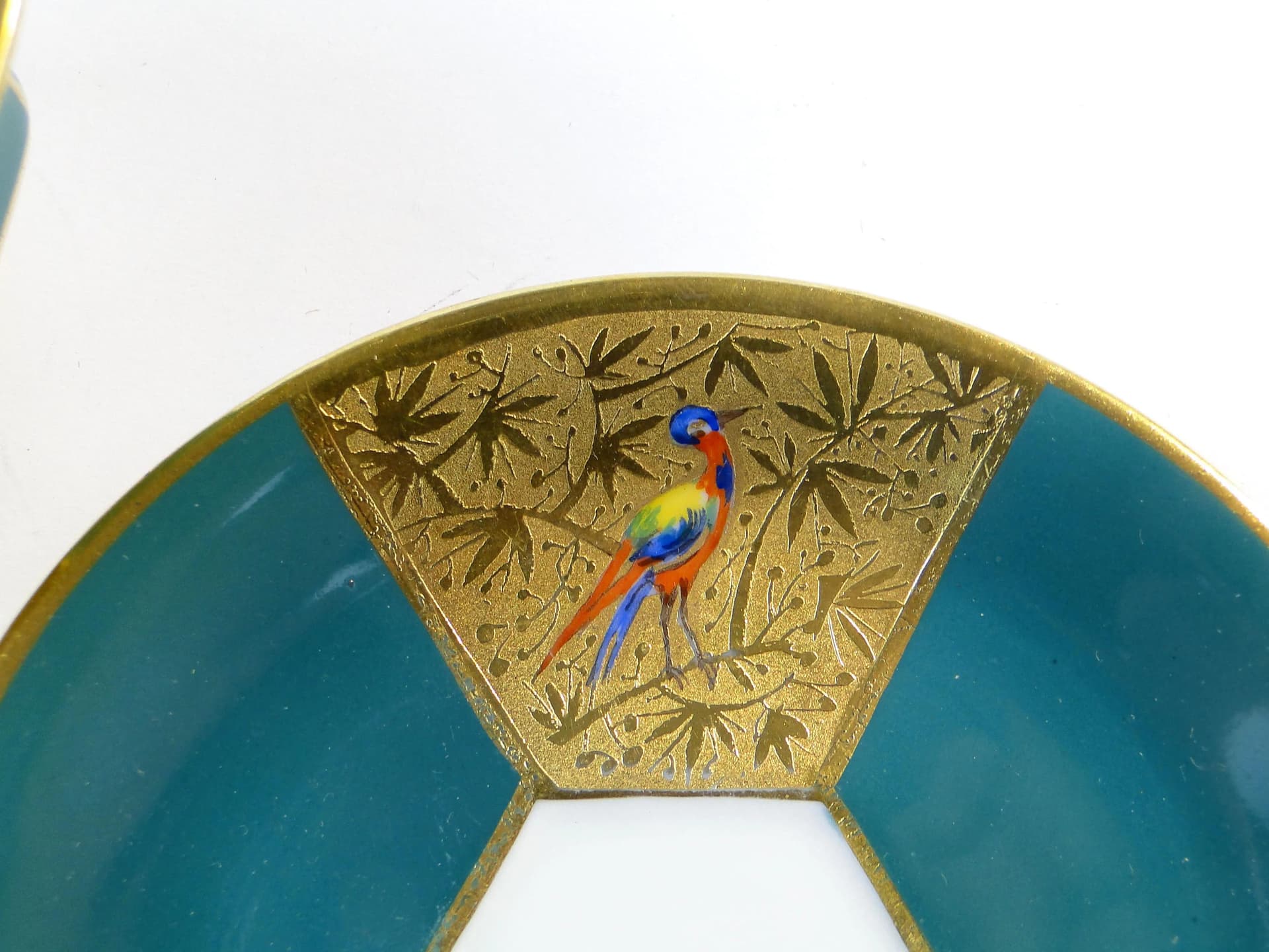 Filiżanka do mokki Art déco, zielony, porcelana, Czechosłowacja, lata 30. - 33612