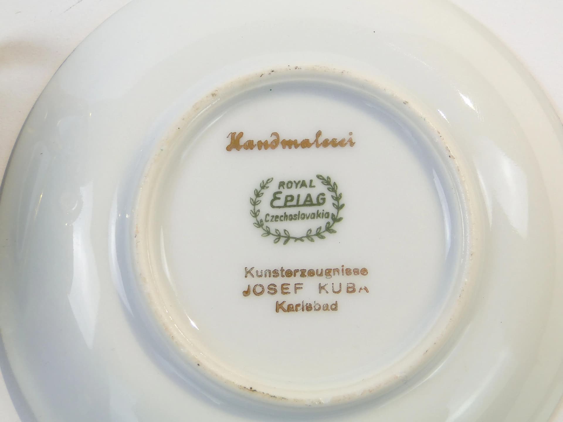 Filiżanka do mokki Art déco, zielony, porcelana, Czechosłowacja, lata 30. - 33615