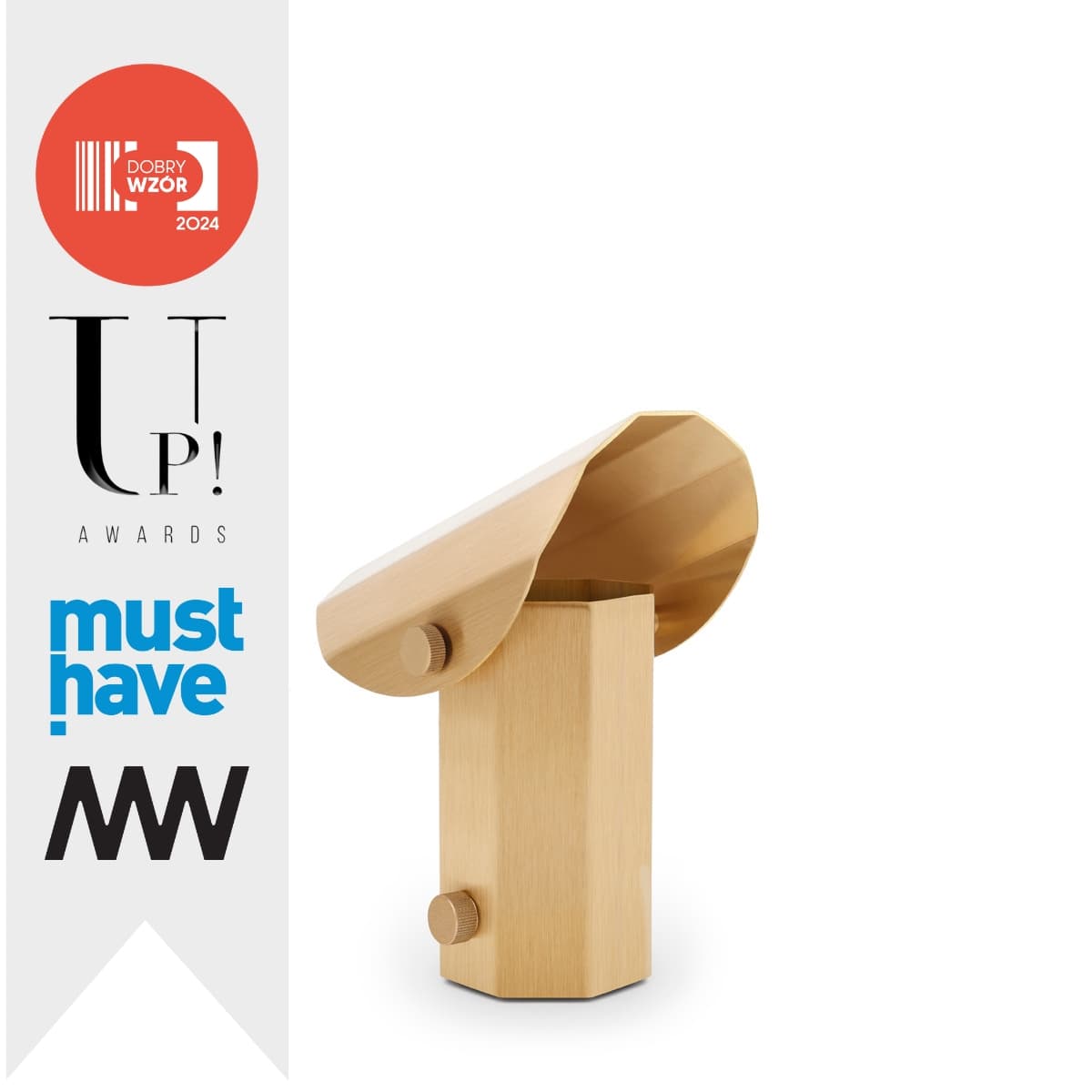 Lampa stojąca APOLIN 18 cm mosiądz szczotkowany, Kaspa x Grynasz Studio - 3924