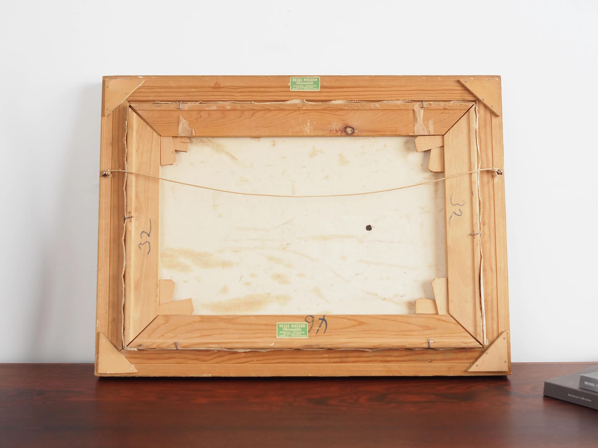 Obraz Pejzaż zimowy, skandynawski, płótno szary, lata 60. - 33631