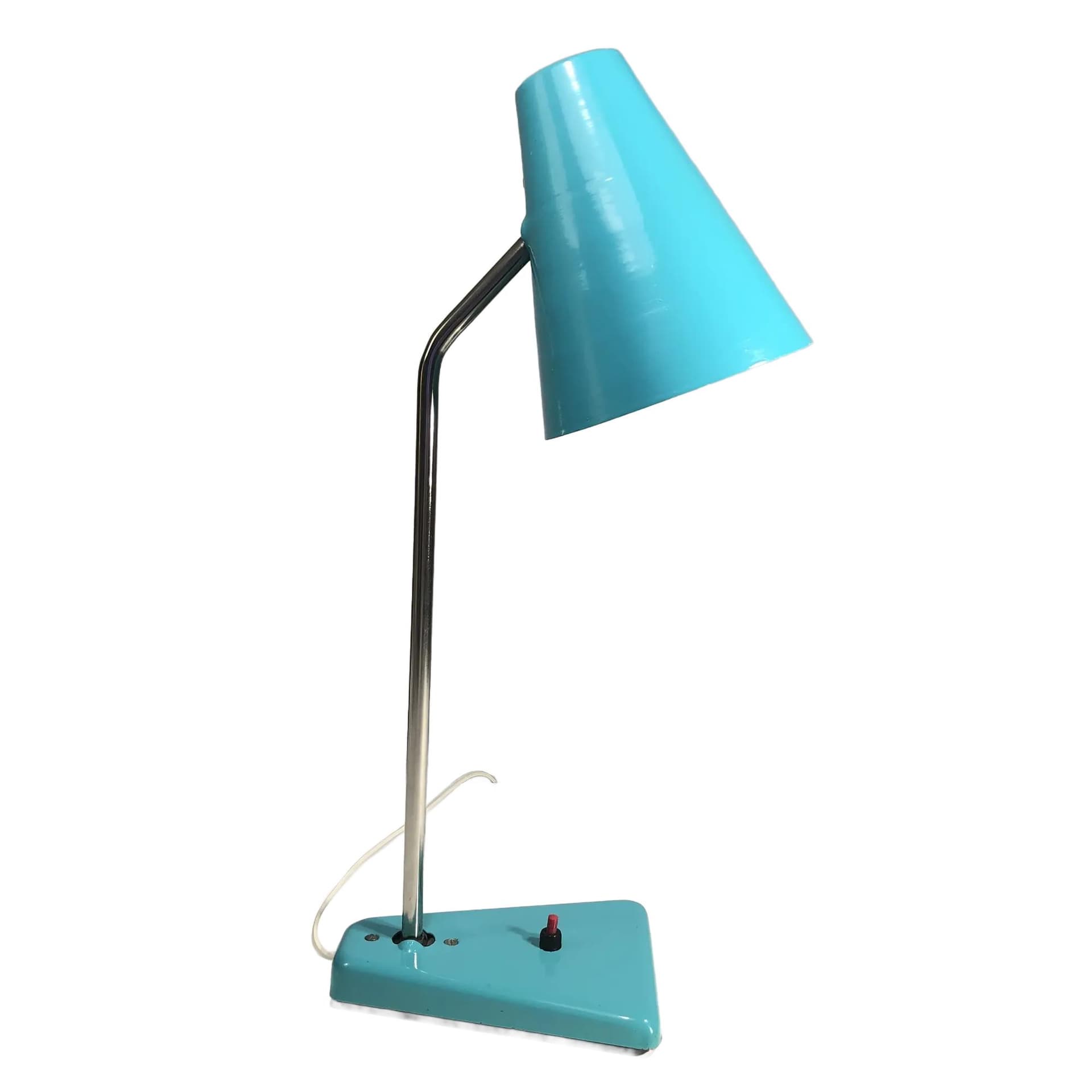 Desk lamp Zaos St46, turquoise metal, Zaos, Poland, 1970s