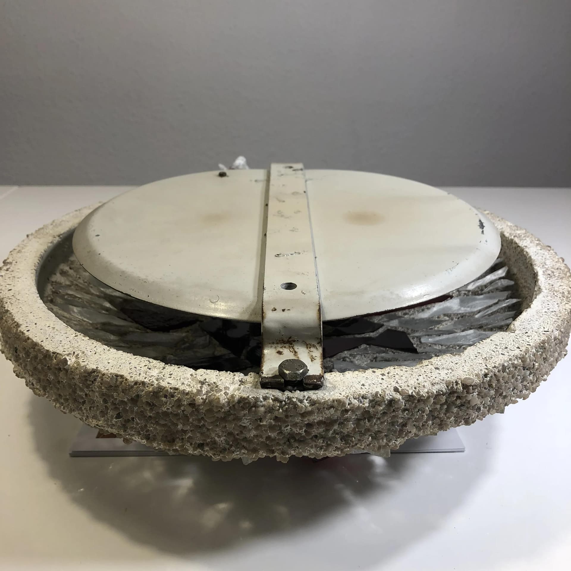 Para kinkietów brutalistycznych, beton szary, szkło, Niemcy, lata 60. - 33685