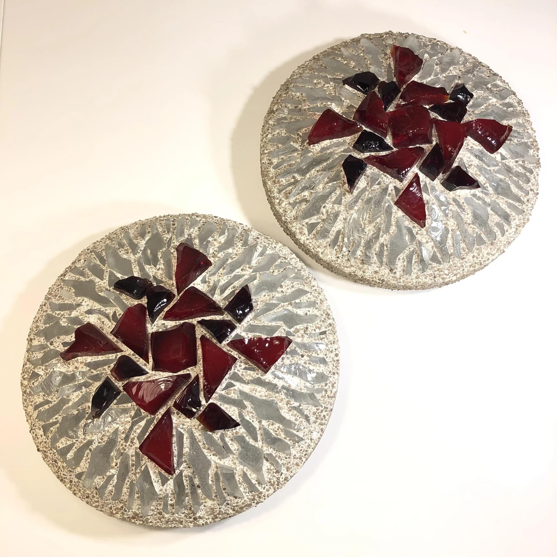 Para kinkietów brutalistycznych, beton szary, szkło, Niemcy, lata 60. - 33688