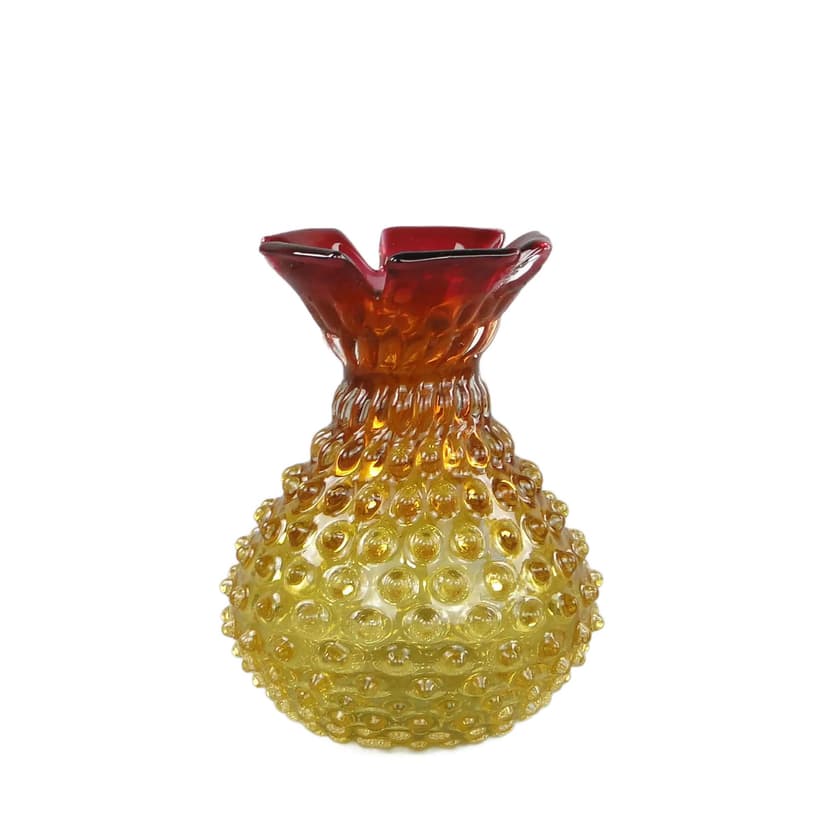 Wazon ananas, szkło kryształowe multikolor, proj. F. Koudelka, Czechosłowacja, lata 80.