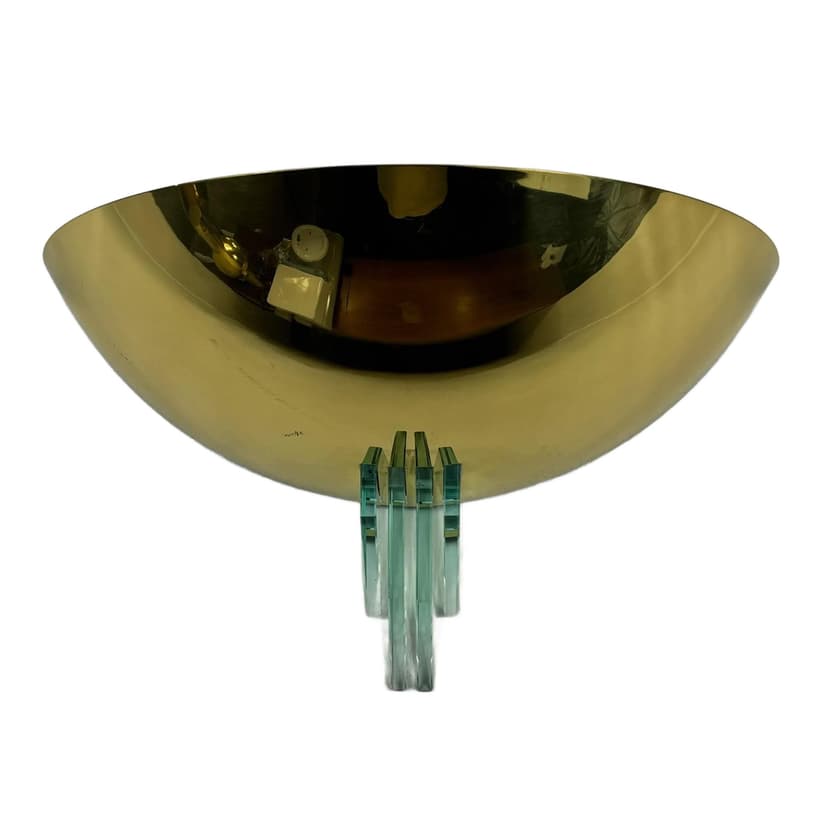 Kinkiet Art Deco, mosiądz złoty, Baulmann Leuchten, Niemcy, lata 90.