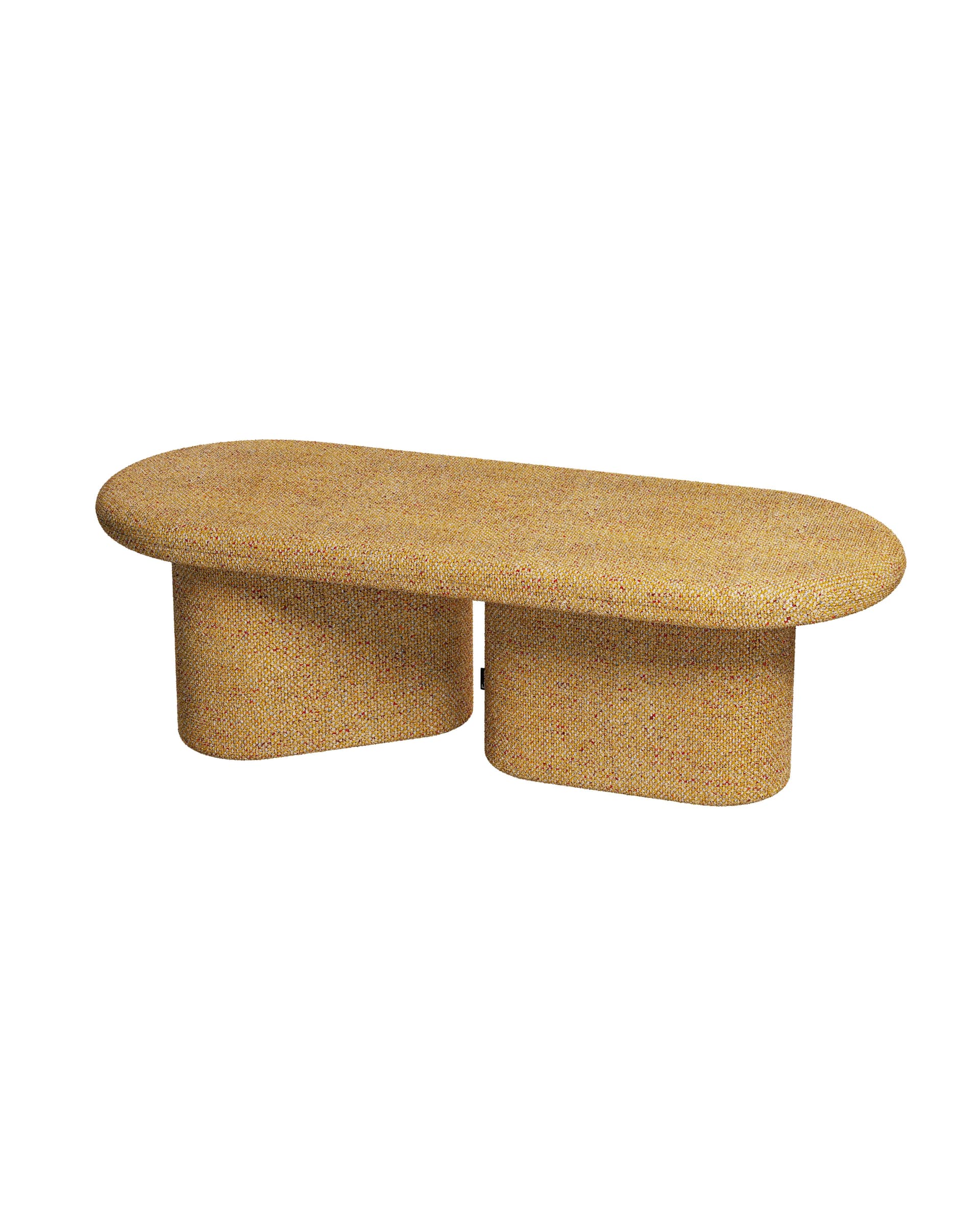 Ławka tapicerowana Ovo żółty, Feum - 33915