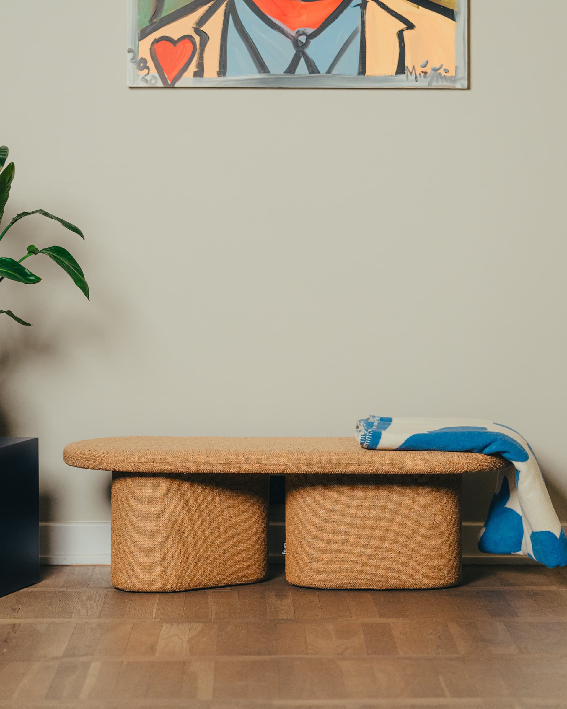 Ławka tapicerowana Ovo żółty, Feum - 33917