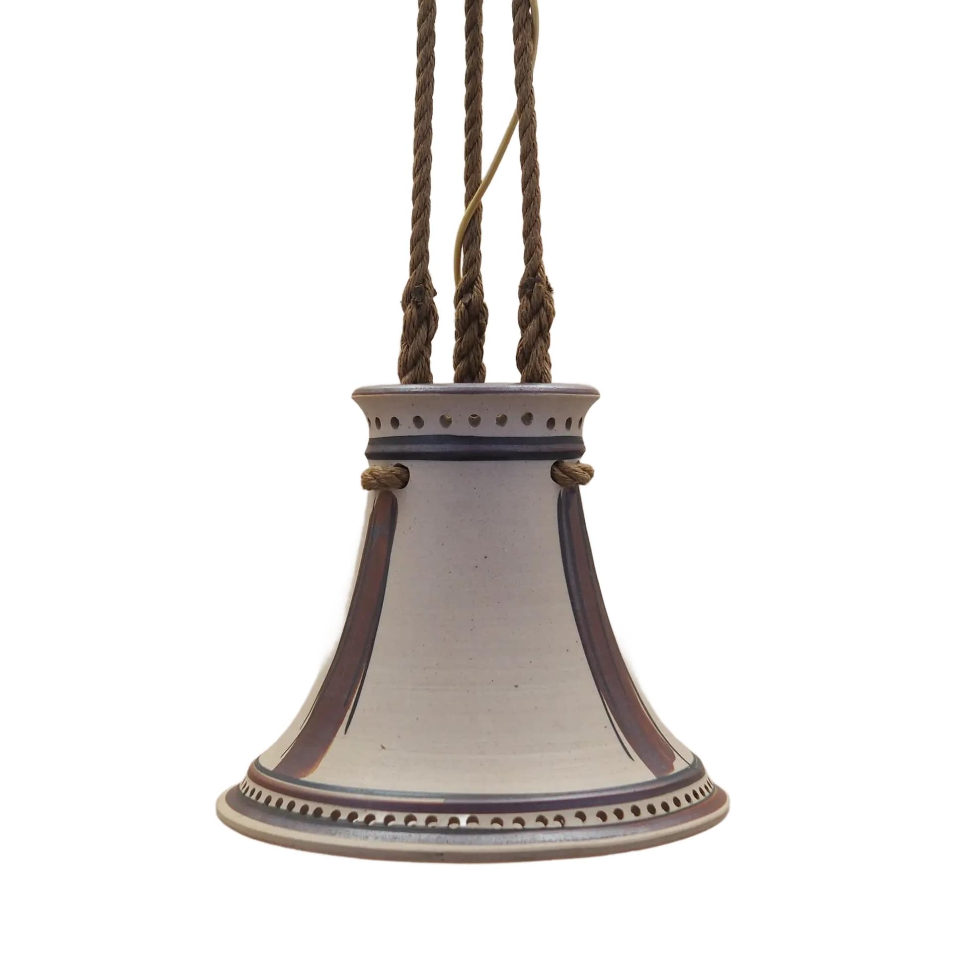 Lampa wisząca, beżowa, ceramika, Dania, lata 60.