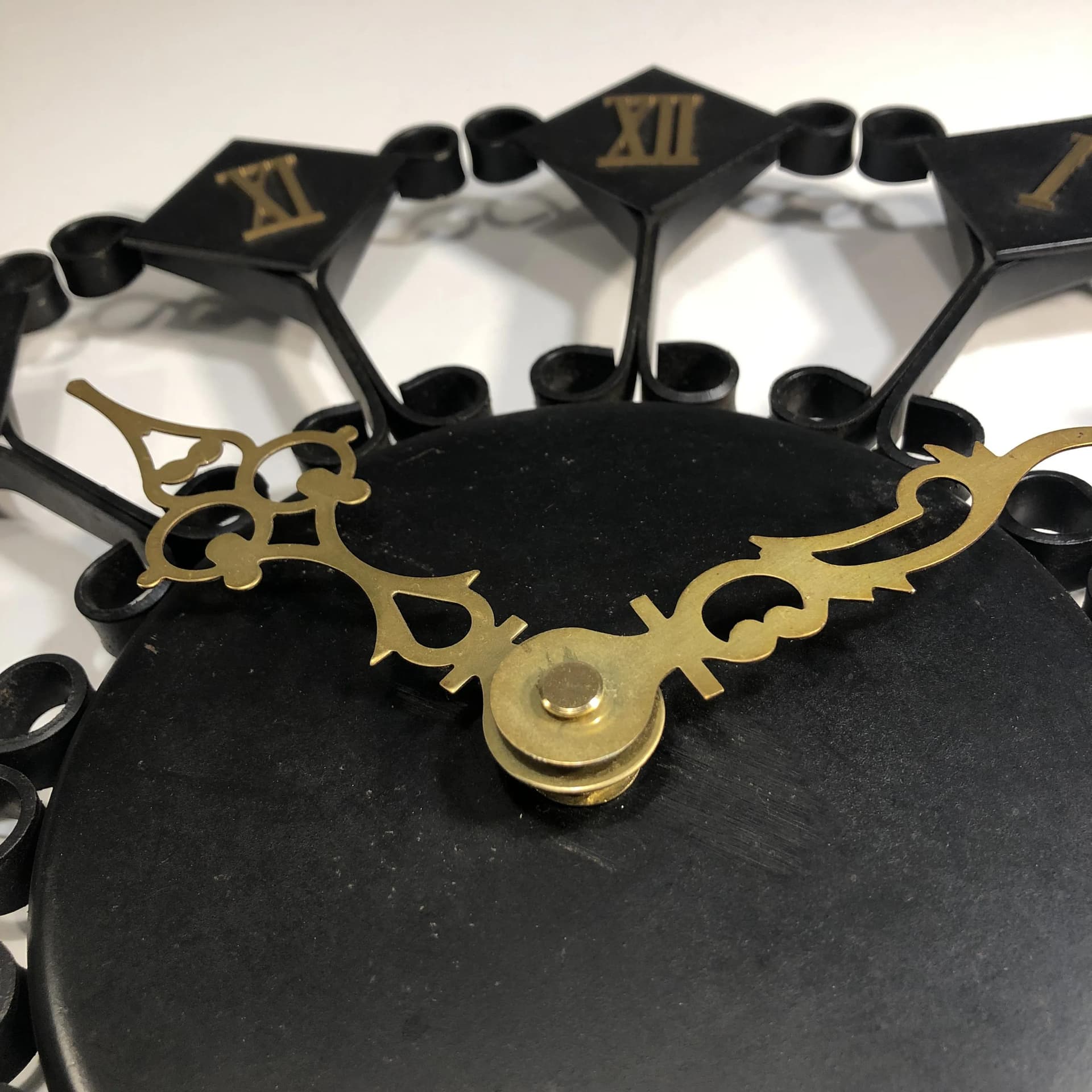 Brutalist Steel and Brass Wall Clock, Germany, 1960s - 33928