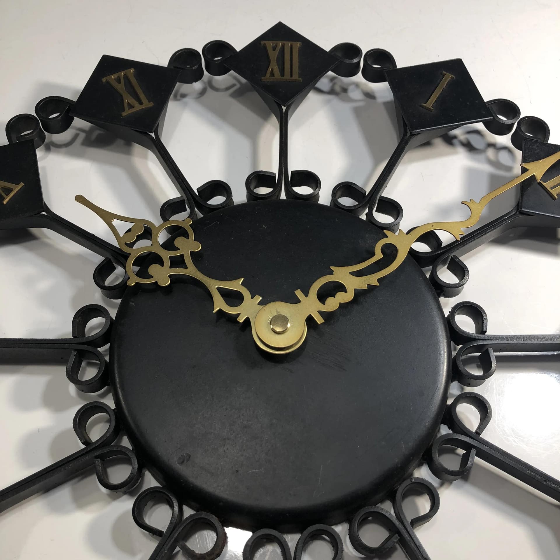 Brutalist Steel and Brass Wall Clock, Germany, 1960s - 33930