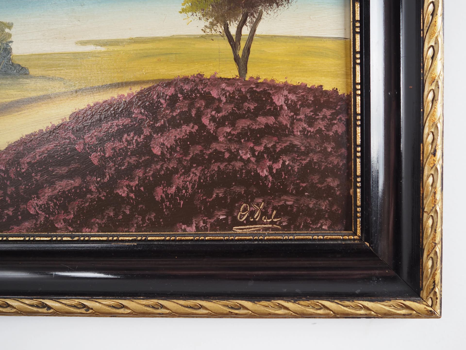 Obraz skandynawski, multikolor, olej na desce, drewno, Polska, lata 70. - 34103