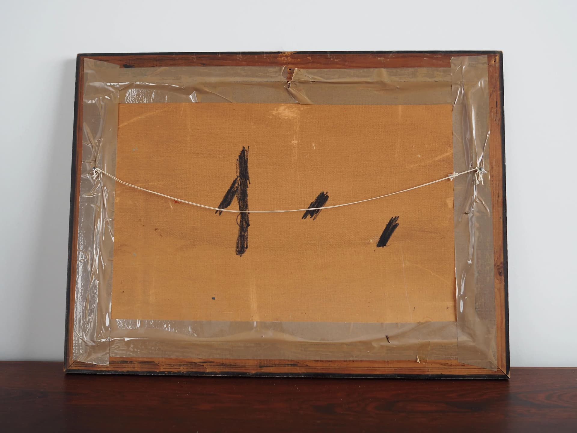 Obraz skandynawski, multikolor, olej na desce, drewno, Polska, lata 70. - 34096