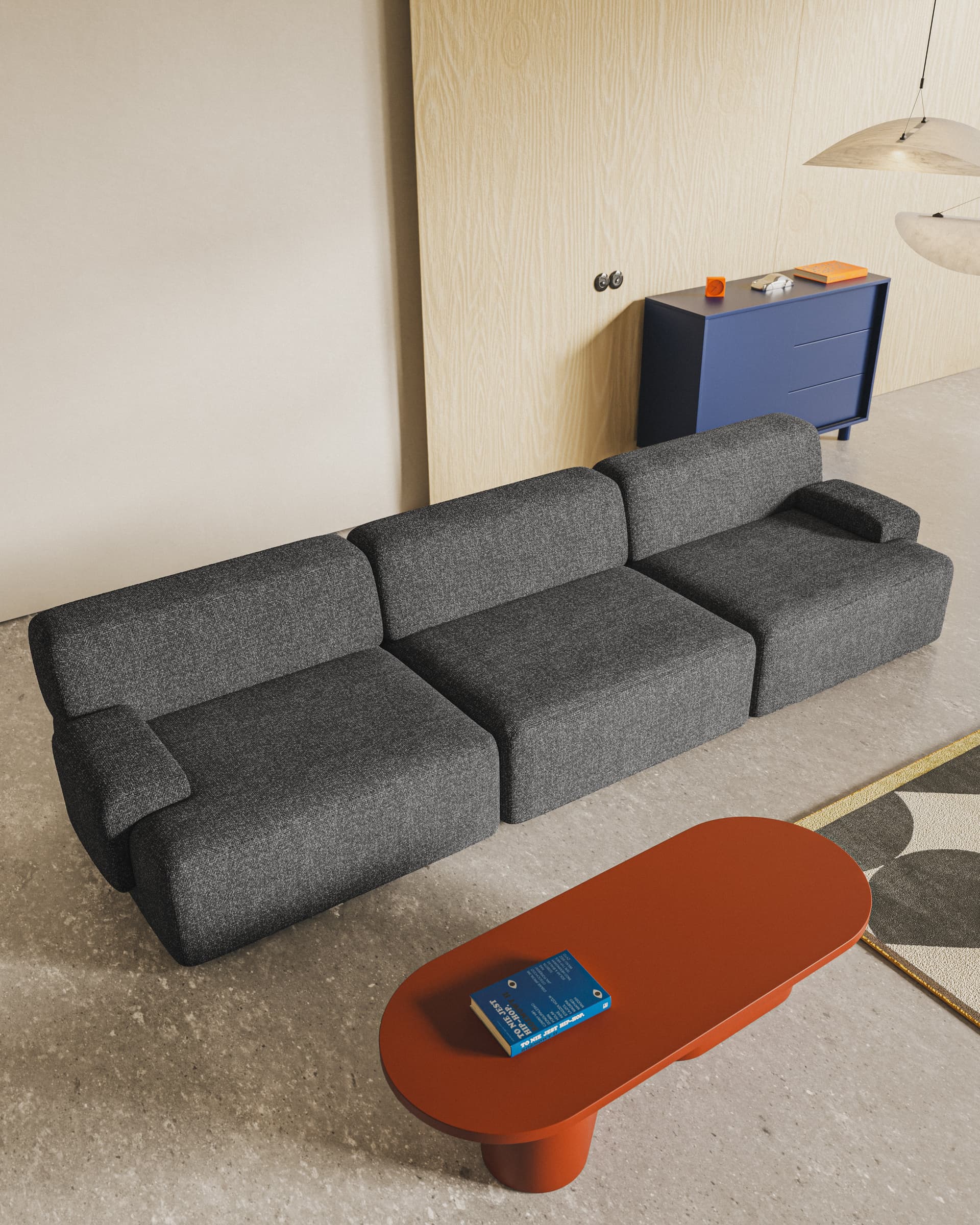 Sofa modułowa Umi 295 cm szary, Feum - 33877