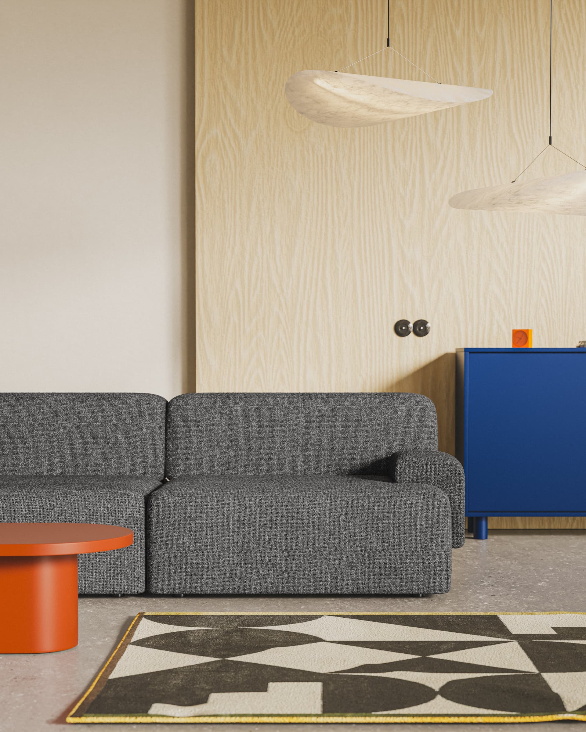 Sofa modułowa Umi 295 cm szary, Feum - 33878