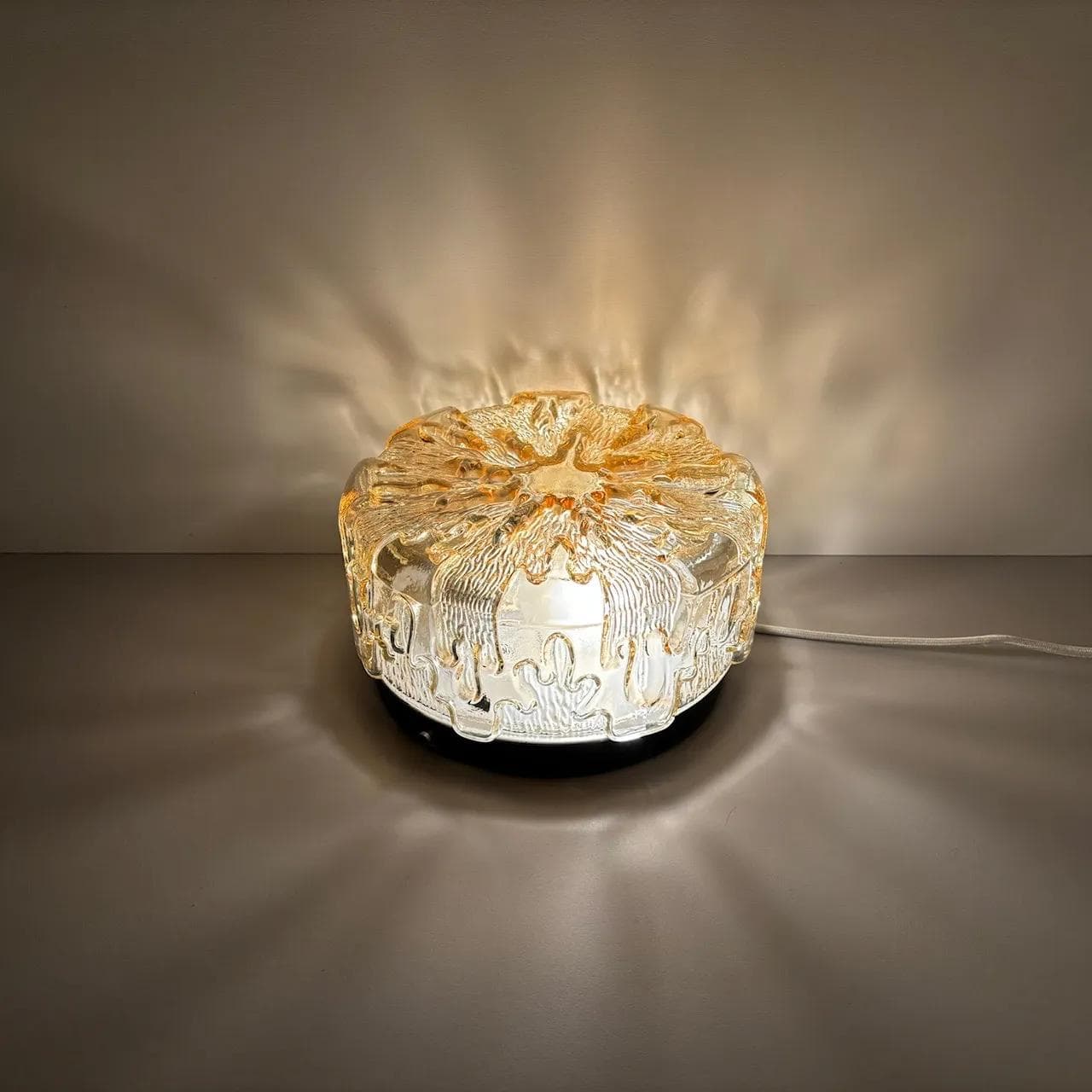 Plafon, szkło pomarańczowe, Niemcy, lata 80. - 34167