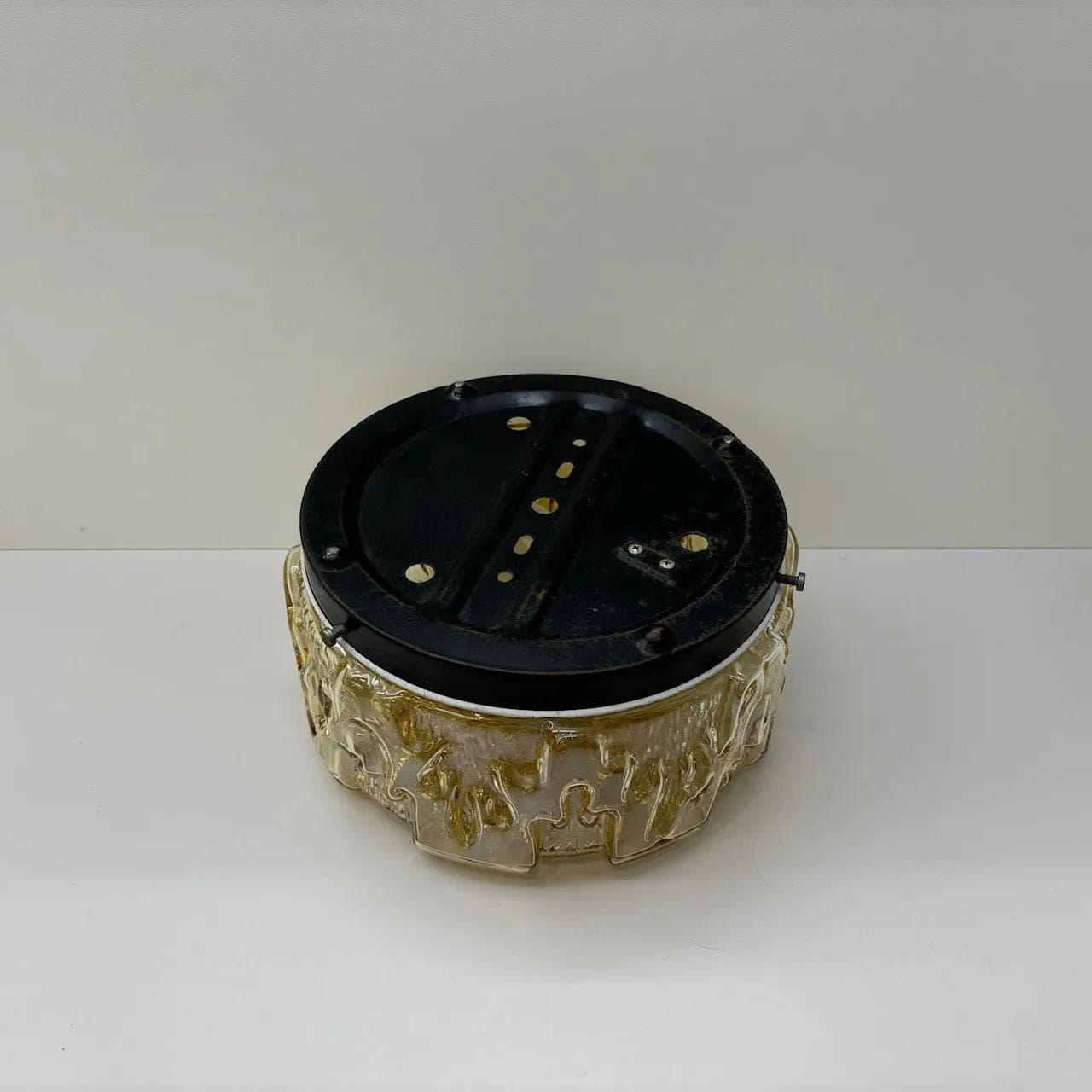 Plafon, szkło pomarańczowe, Niemcy, lata 80. - 34168