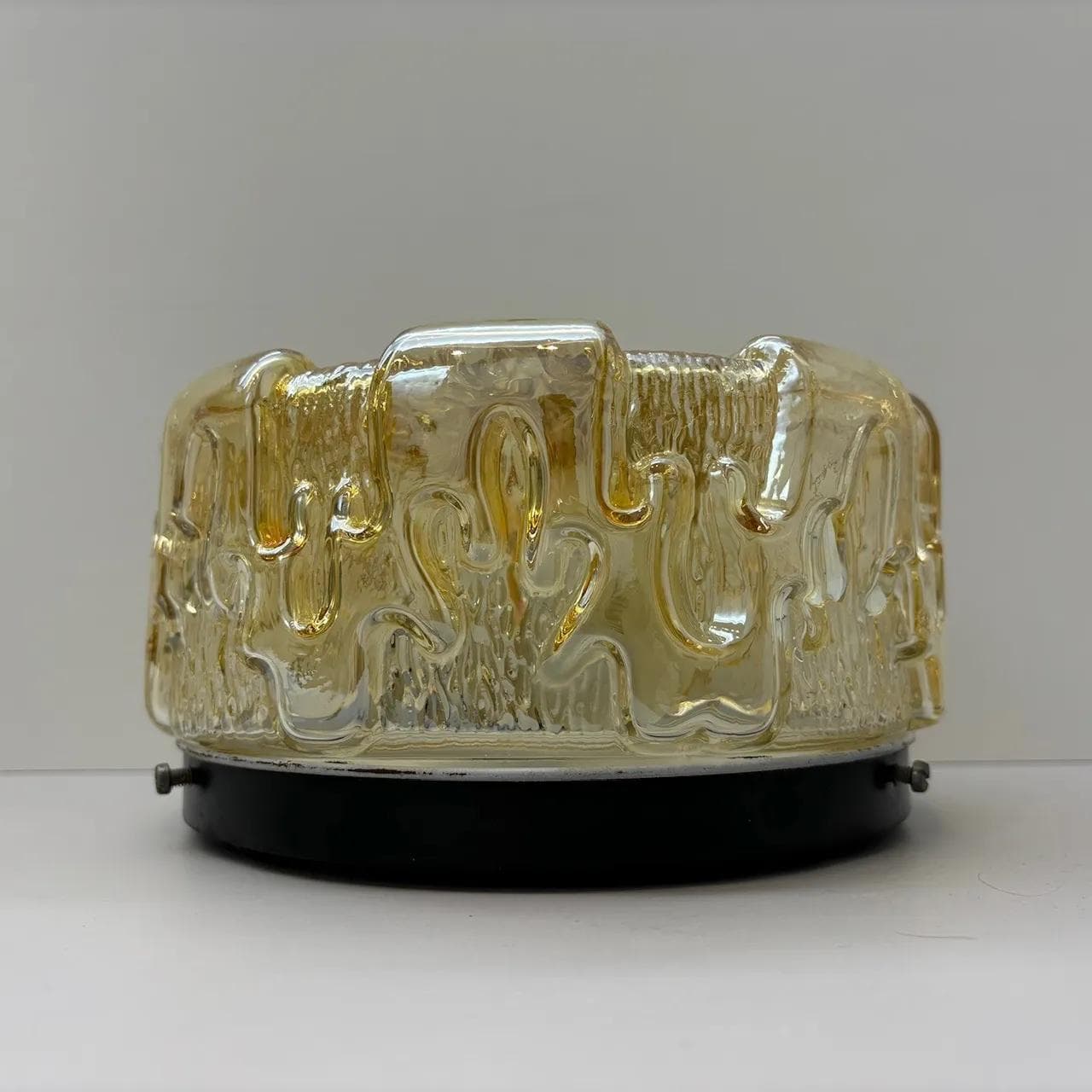 Plafon, szkło pomarańczowe, Niemcy, lata 80. - 34169