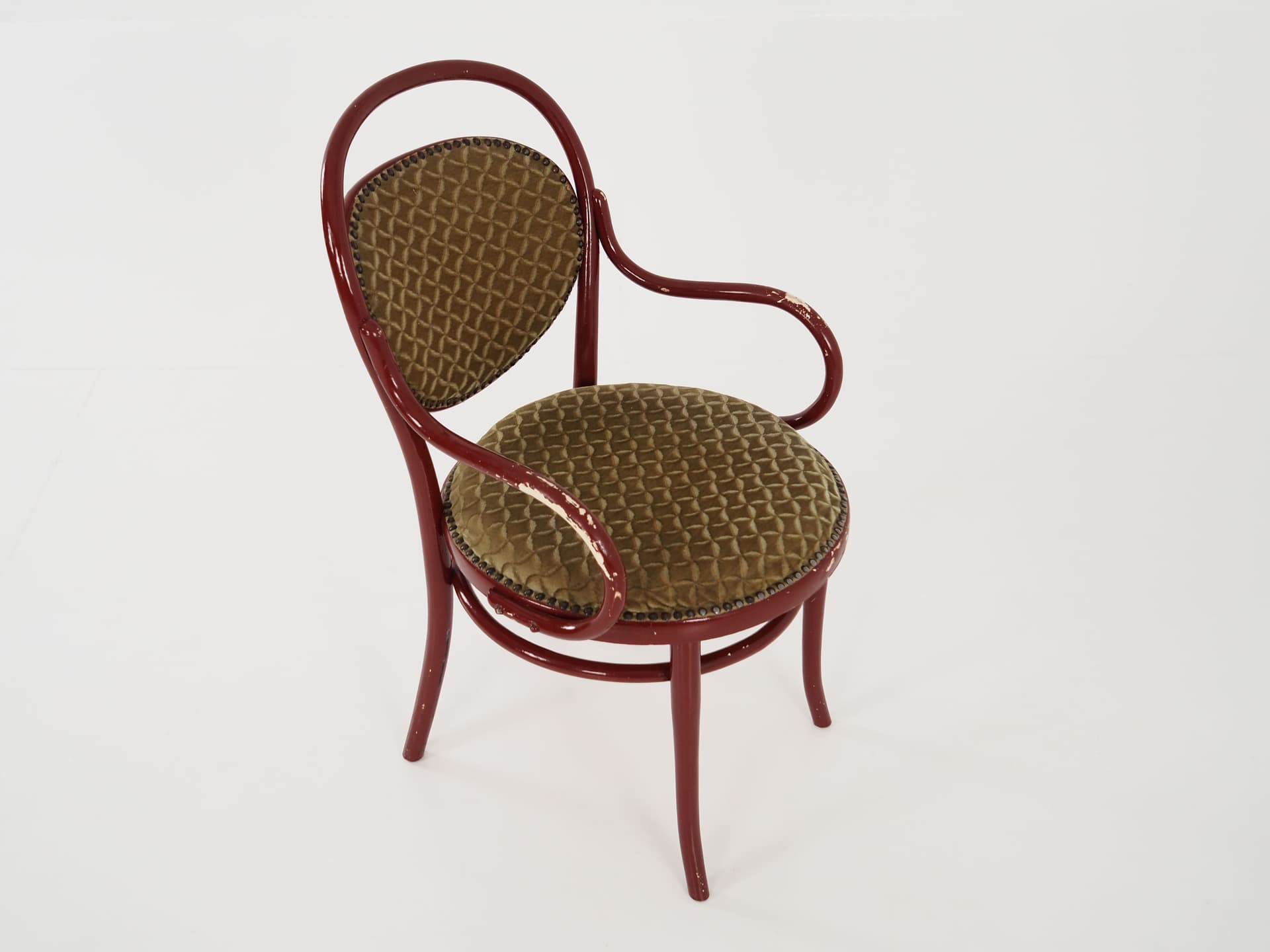 Krzesło z podłokietnikami, zielony, buk, proj. M. Thonet, Austria, XIX wiek - 63774