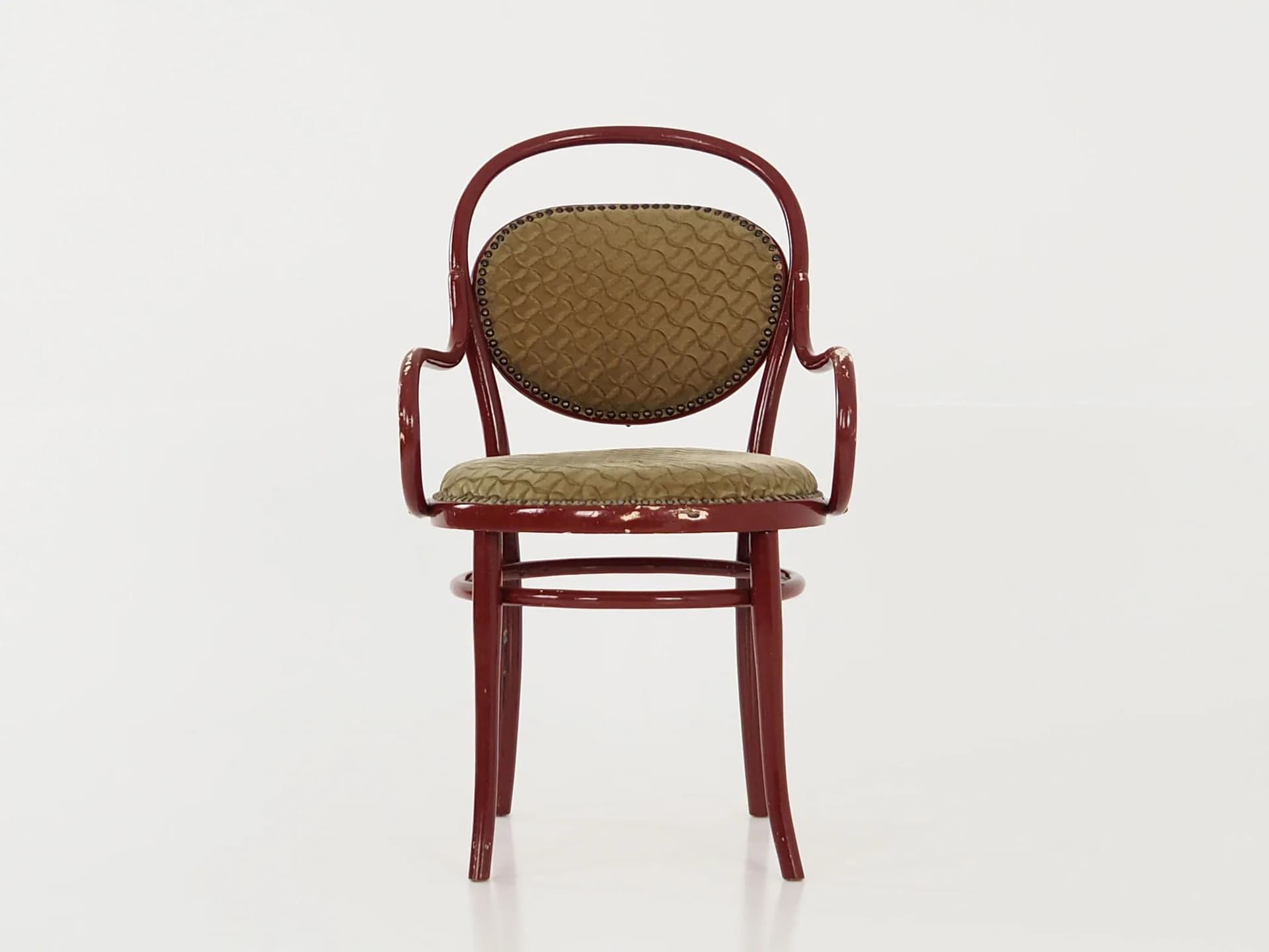 Krzesło z podłokietnikami, zielony, buk, proj. M. Thonet, Austria, XIX wiek - 34085