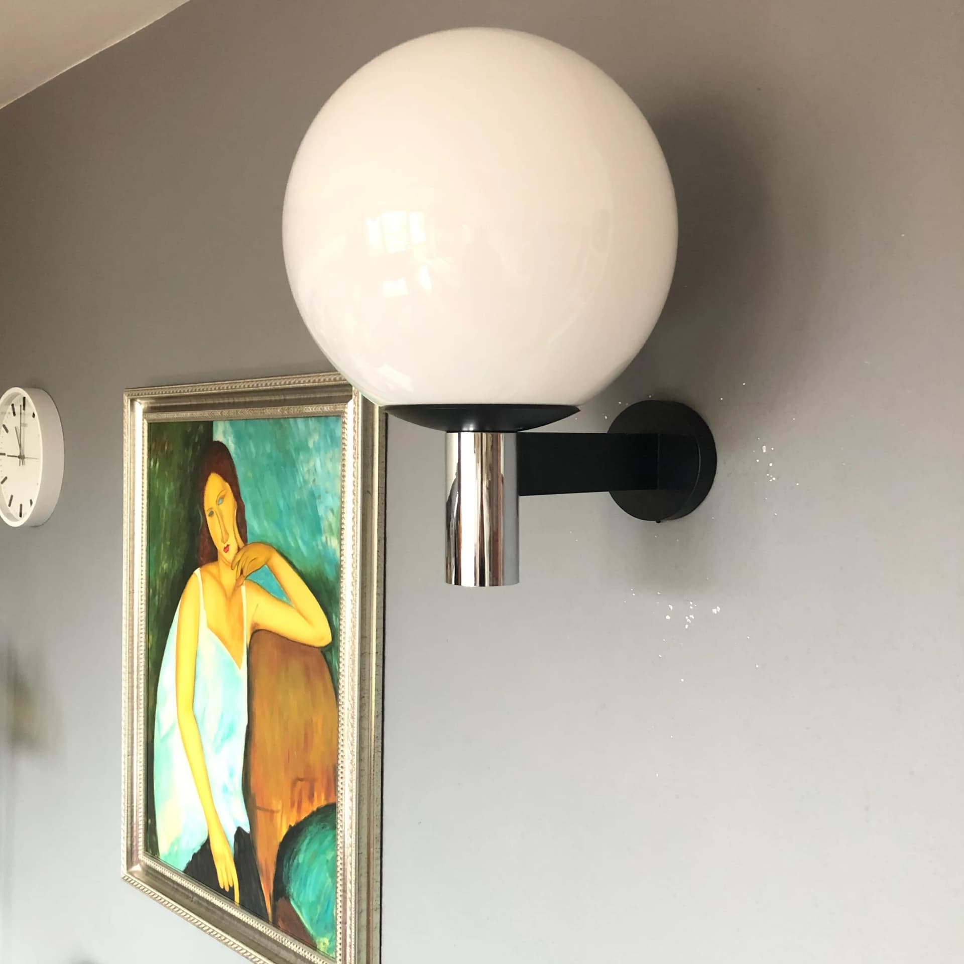 Para kinkietów, szkło opalowe białe, dla Limburg, Niemcy, lata 80. - 34159