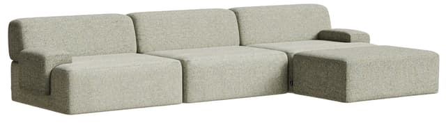 Sofa modułowa Umi narożna prawostronna 295 cm jasny zielony, Feum - WYMIARY