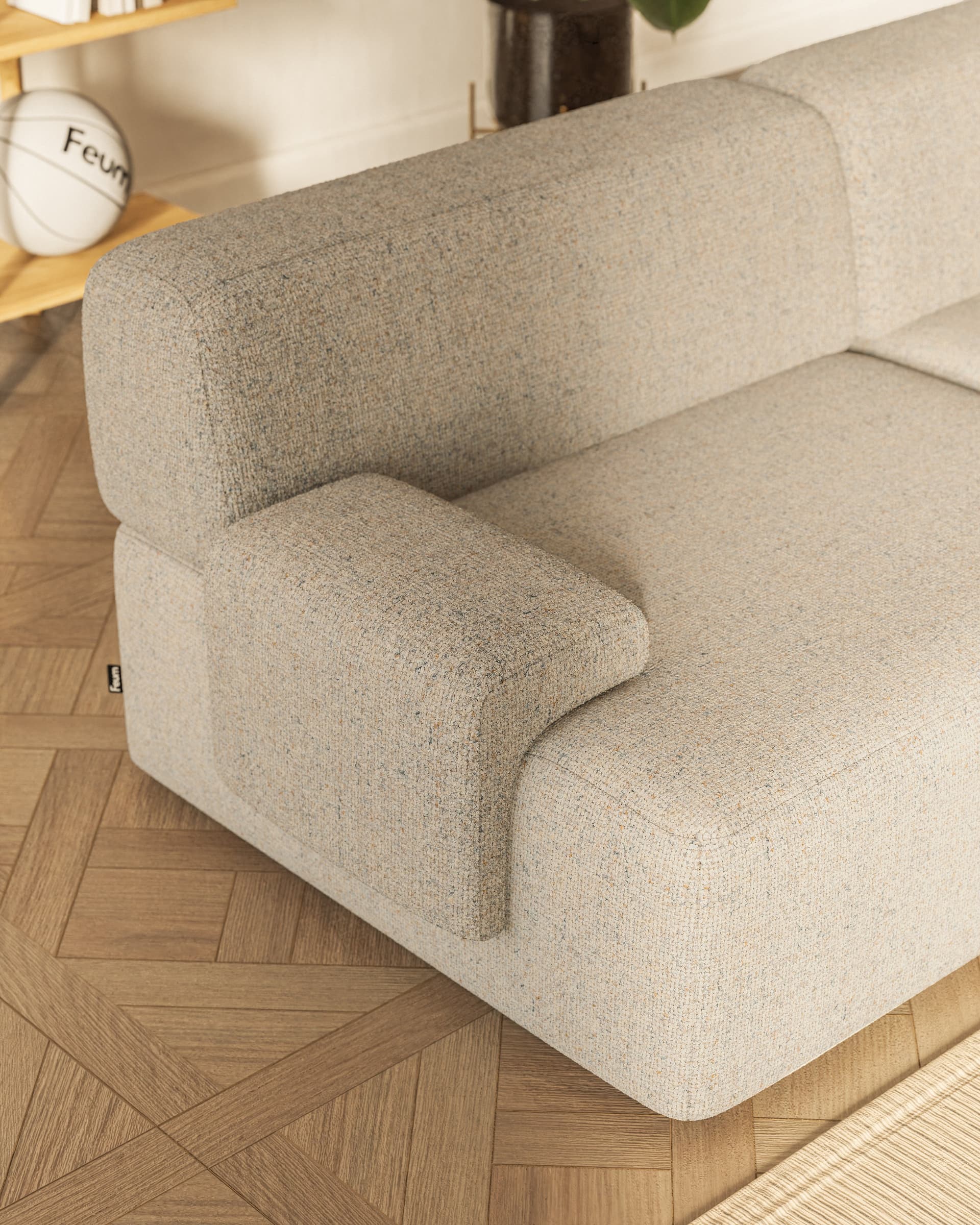 Umi modular corner sofa 295x95x65 cm Miami Beige 3-seater, by Feum Studio, FEUM - 34248