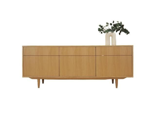 Sideboard Scandinavian, yellow oak, Poland, 1960s - DIMENSION