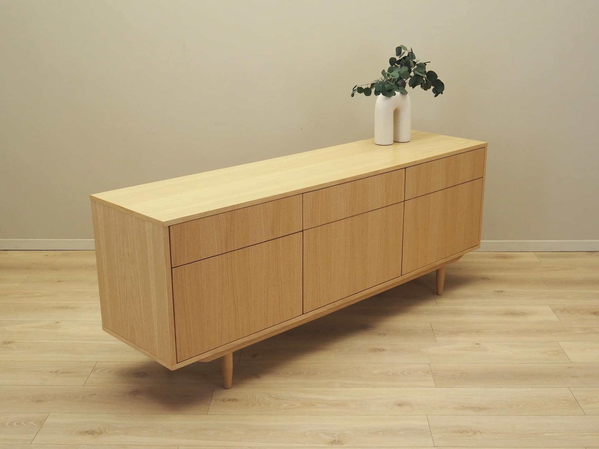 Sideboard Scandinavian, yellow oak, Poland, 1960s - 34052