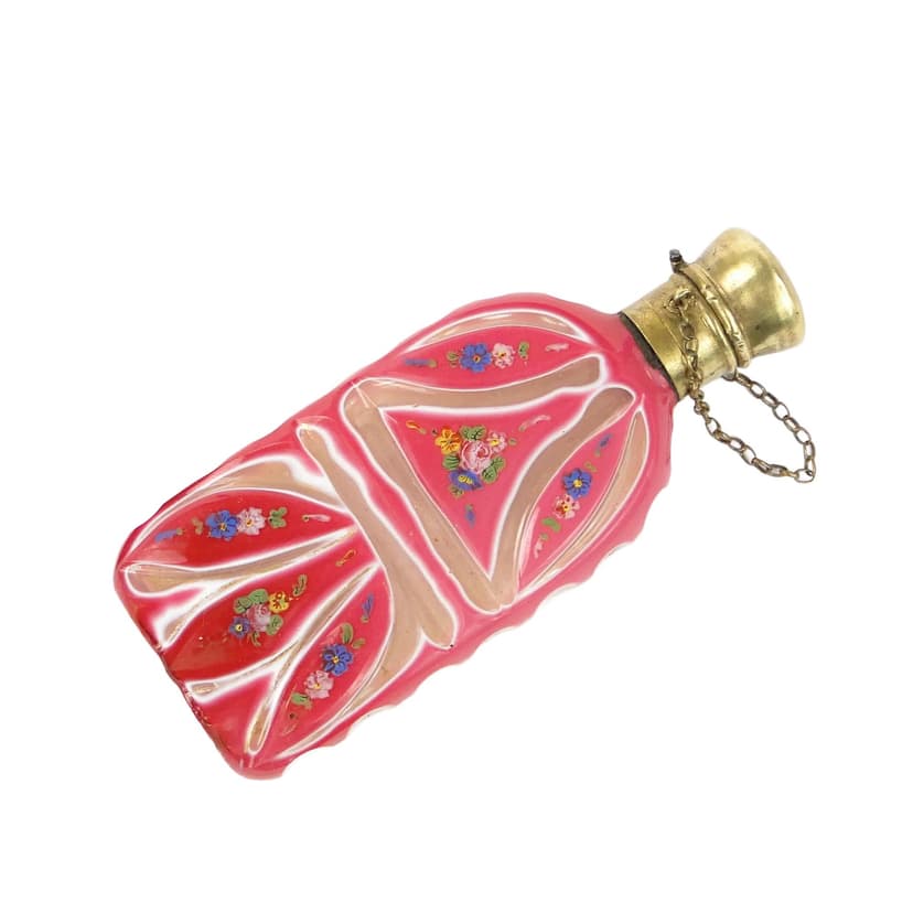 Flakon na perfumy Biedermeier, szkło multikolor, Austria, XIX wiek