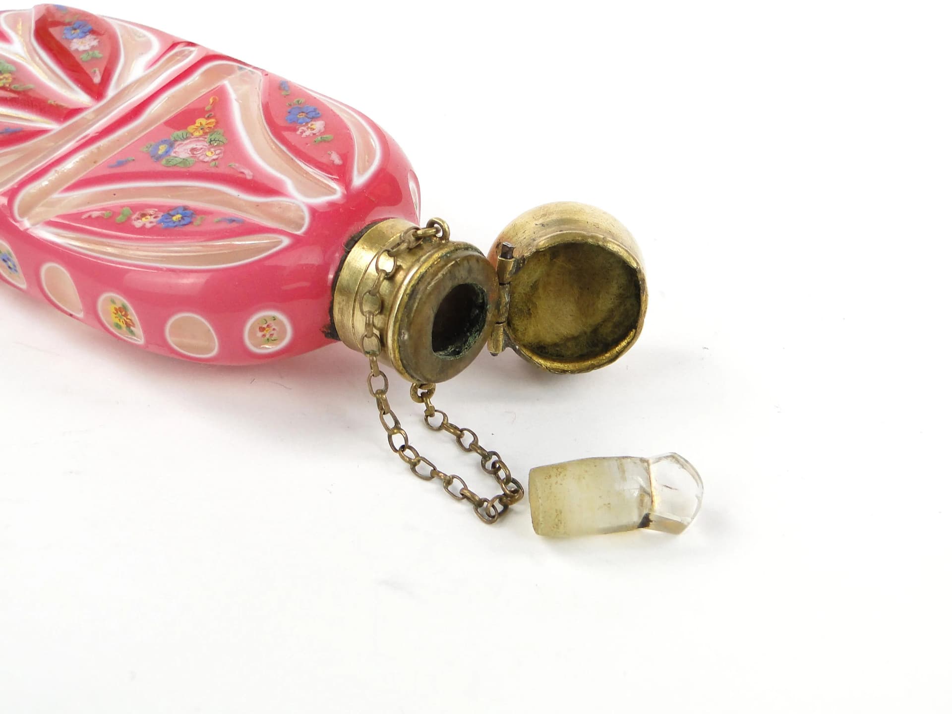 Perfume Bottle Biedermeier, multicolor glass, Austria, 19th c. - 34322