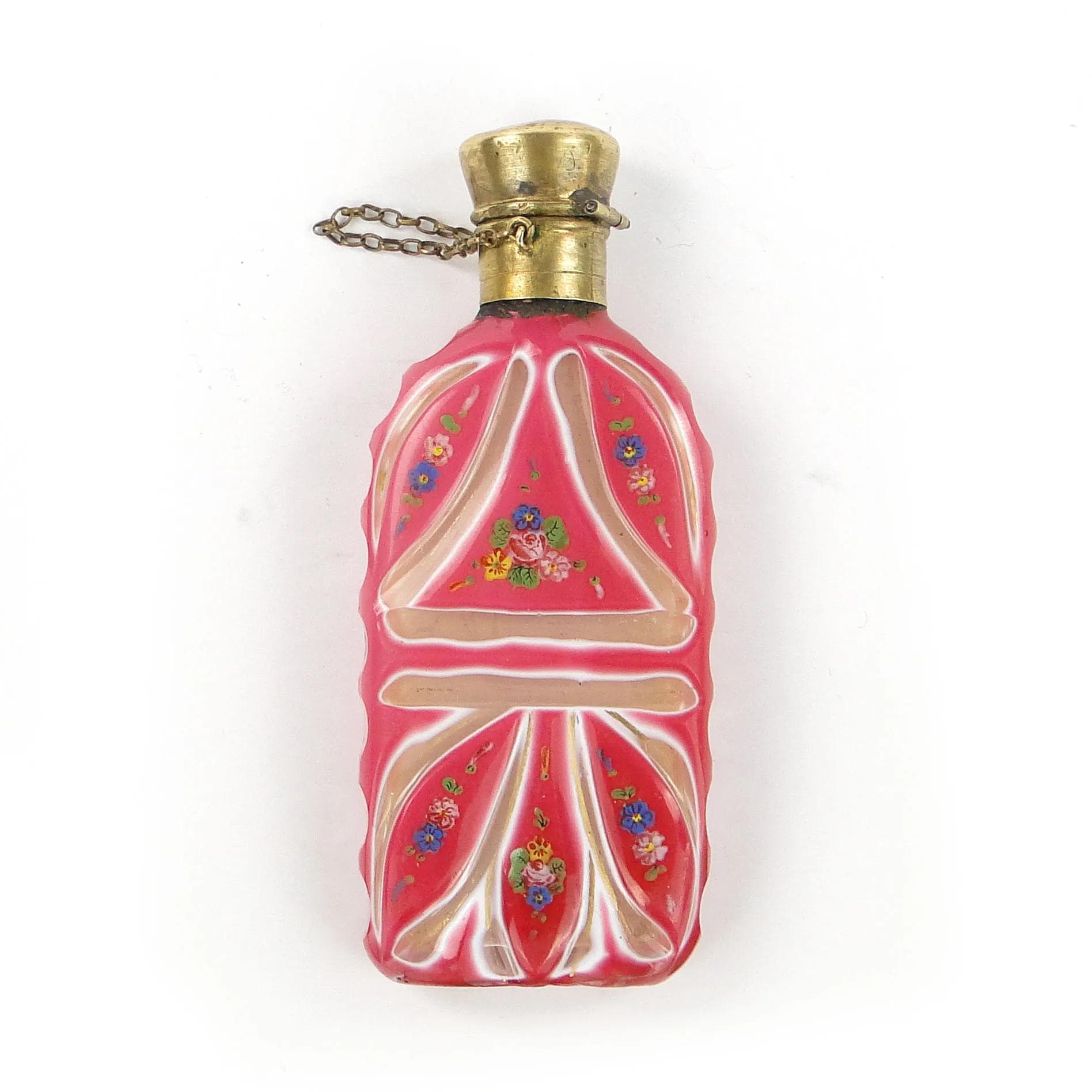Perfume Bottle Biedermeier, multicolor glass, Austria, 19th c. - 34321