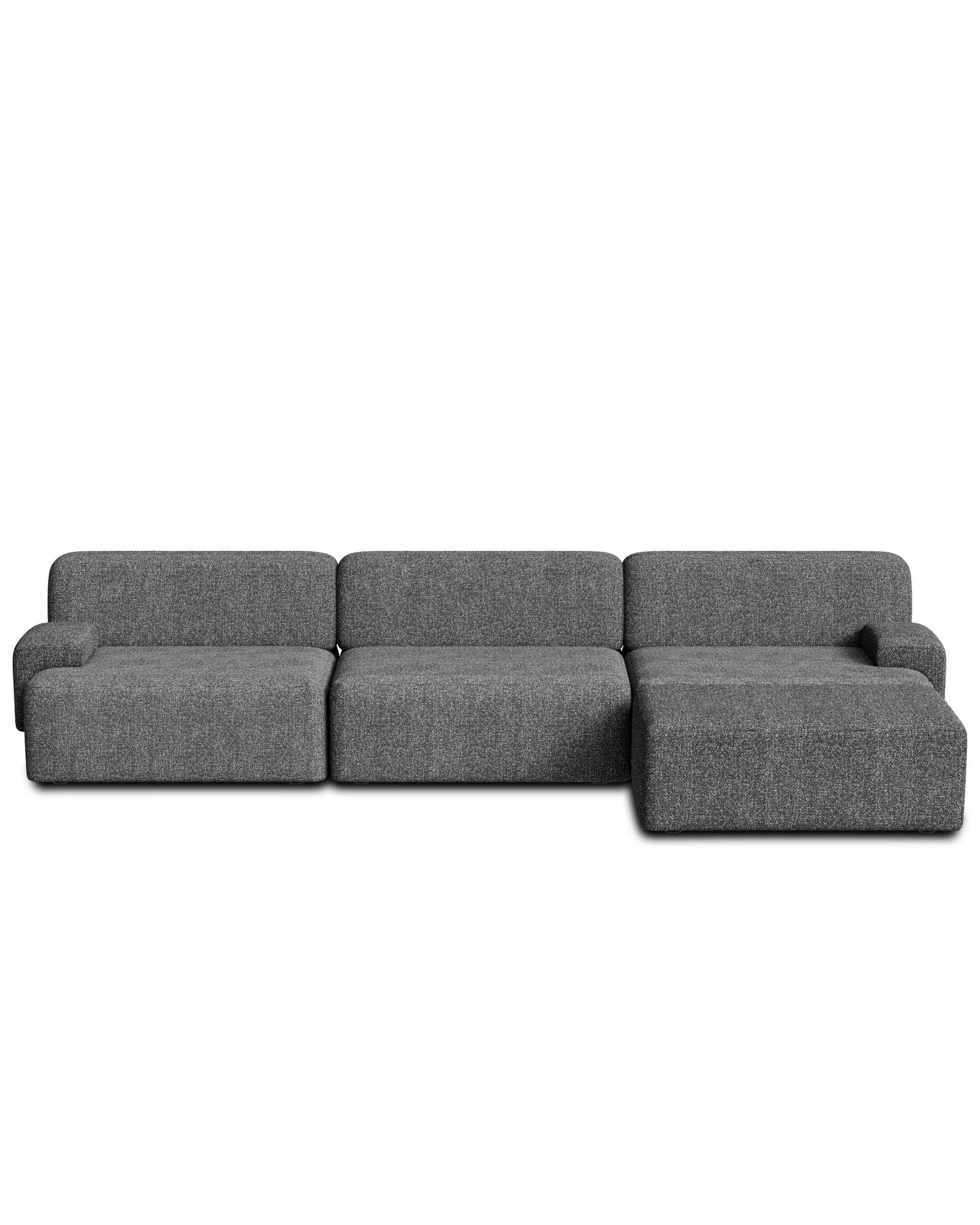 Umi modular corner sofa 3-seater 295x95x65 cm grey Stone Black, by Feum Studio, FEUM - 34221