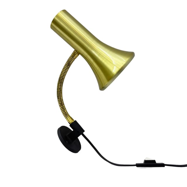 Kinkiet, złoty, metal, Szwecja, lata 70. - WYMIARY