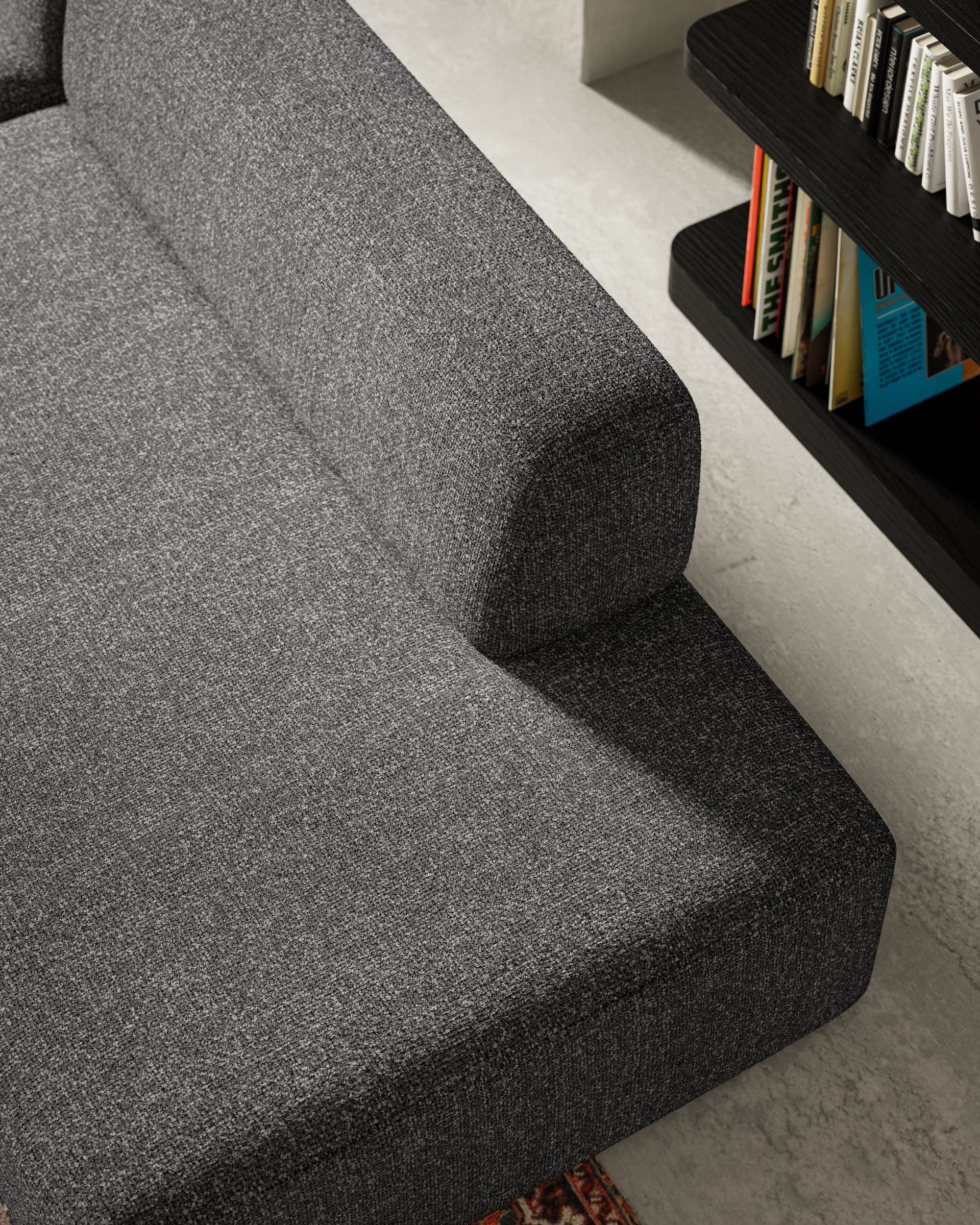 Umi modular sofa 255x140x65 cm anthracite right ottoman, by Feum Studio, FEUM - 34214