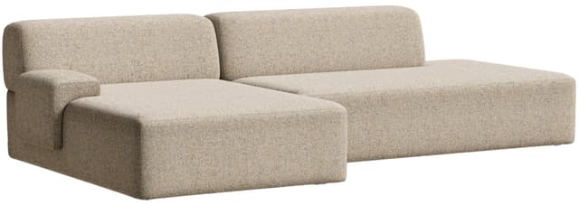 Sofa modułowa Umi narożna lewostronna 255 cm beżowy, Feum - WYMIARY