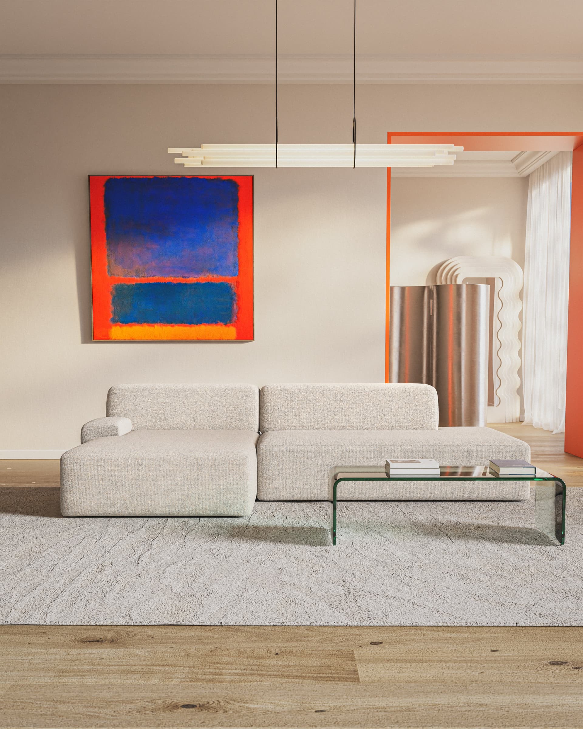 Sofa modułowa Umi narożna lewostronna 255 cm beżowy, Feum - 34205