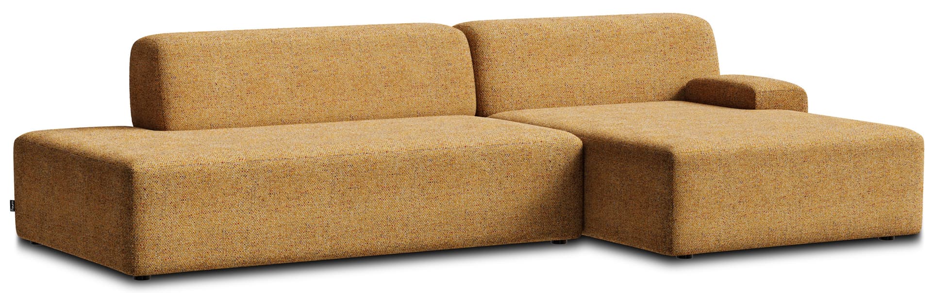 Umi Modular sofa 255x140x65 cm orange right ottoman corner, by Feum Studio, FEUM