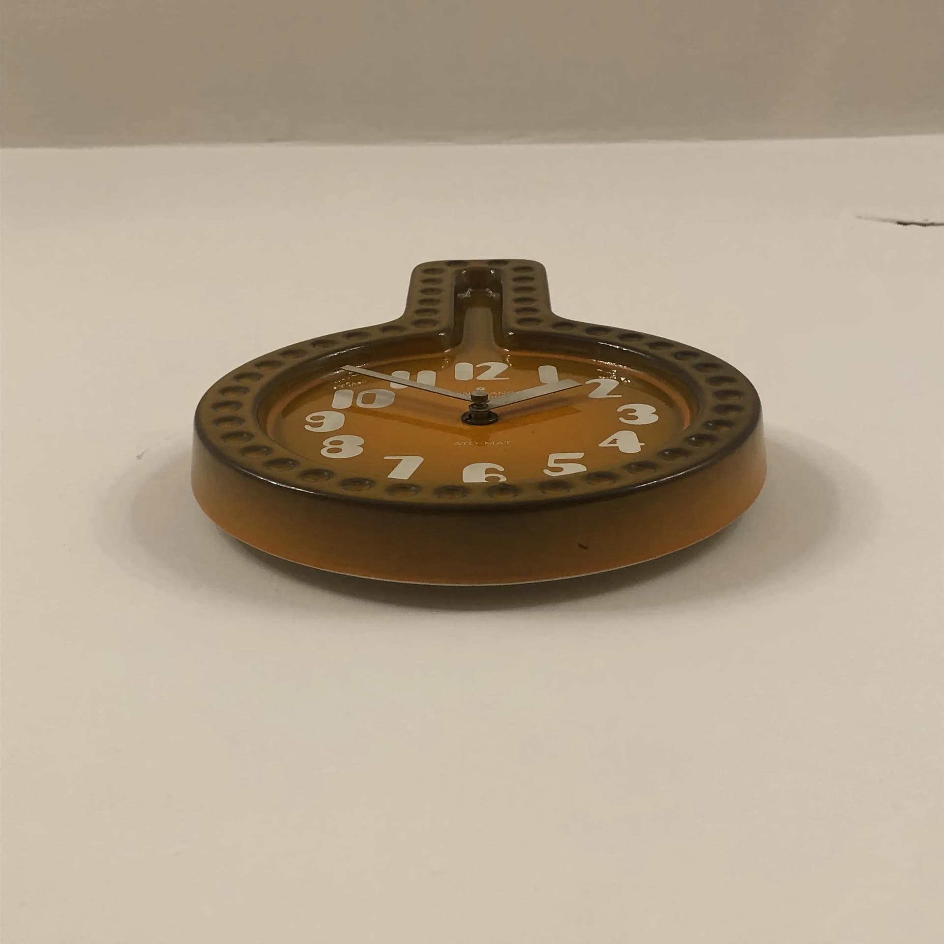 Pomarańczowy ceramiczny zegar ścienny, Junghans, Niemcy, lata 80. - 34124