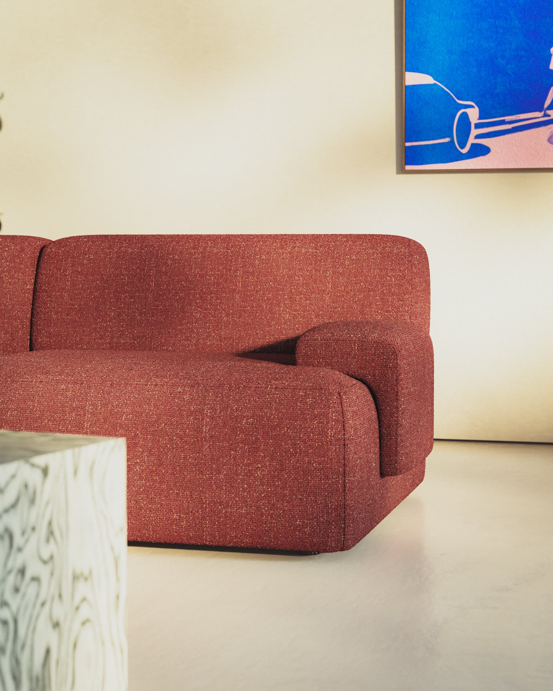 Sofa modułowa Umi 200 cm czerwony, Feum - 34398