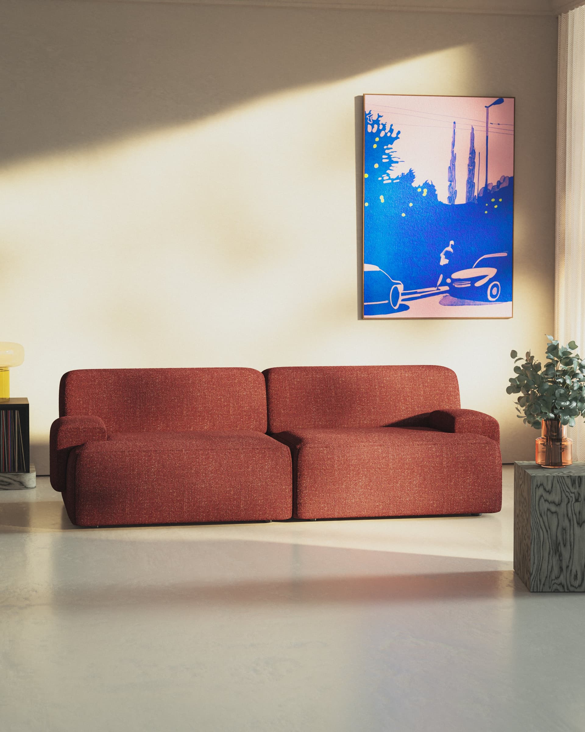 Sofa modułowa Umi 200 cm czerwony, Feum - 34396