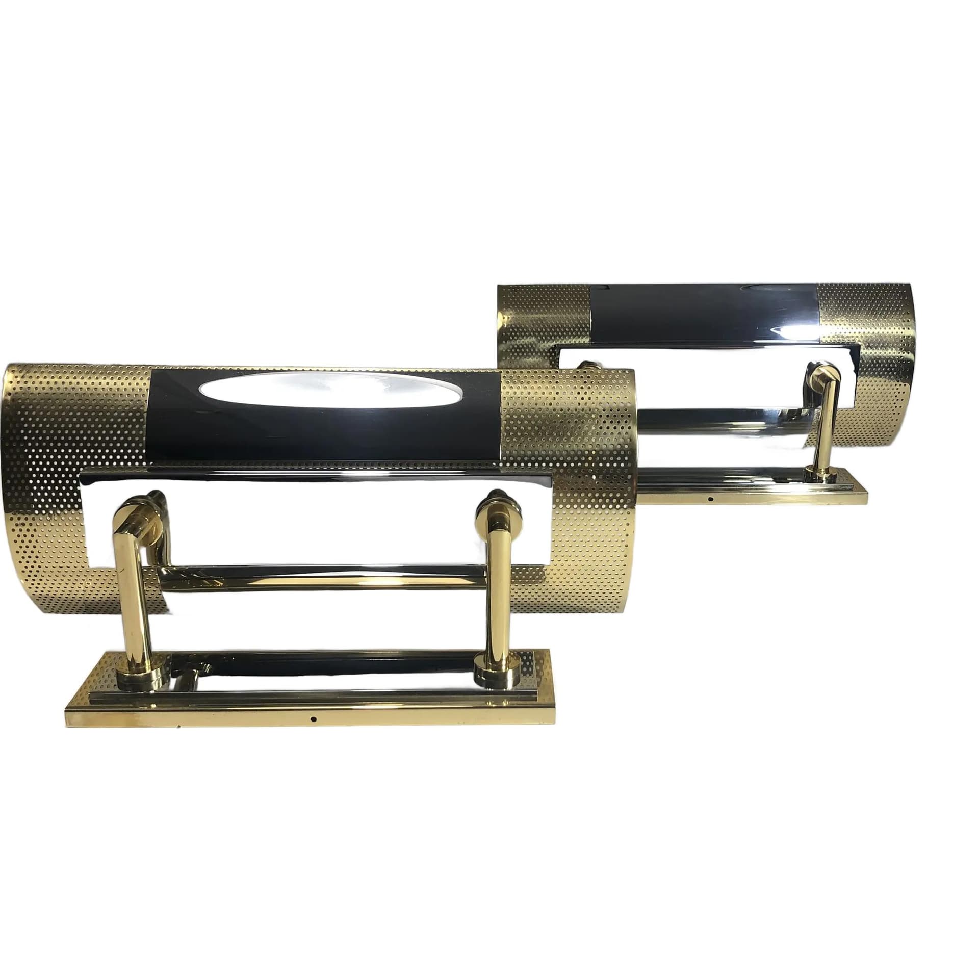 Para kinkietów, chromowany mosiądz srebrny, Art-Line, Niemcy, lata 70.