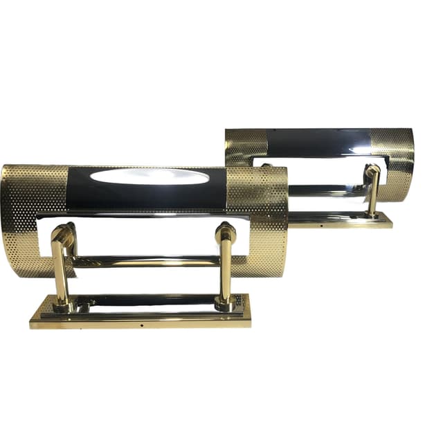 Para kinkietów, chromowany mosiądz srebrny, Art-Line, Niemcy, lata 70. - WYMIARY