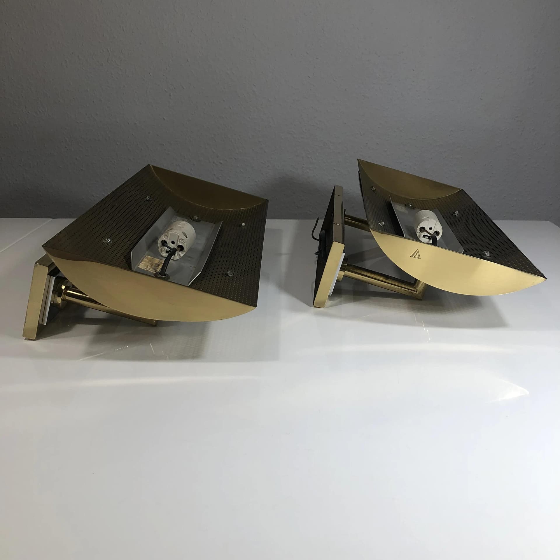 Para kinkietów, chromowany mosiądz srebrny, Art-Line, Niemcy, lata 70. - 34427