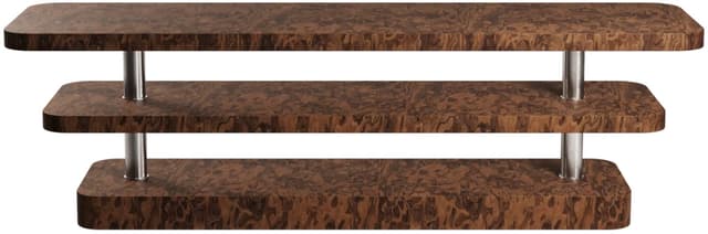 Szafka RTV Rel California Burl brązowy i stal szczotkowana, Feum - WYMIARY