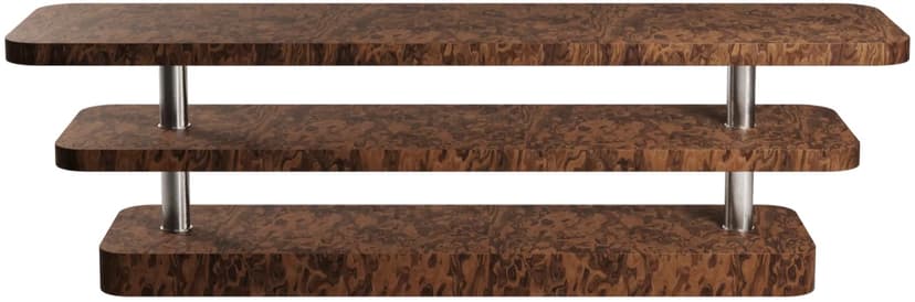 Szafka RTV Rel California Burl brązowy i stal szczotkowana, Feum