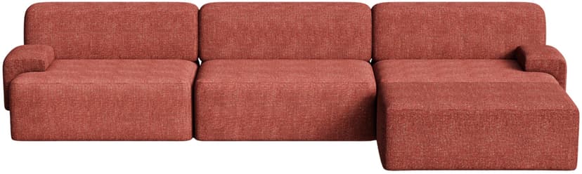 Sofa modułowa Umi narożna prawostronna 295 cm czerwony, Feum