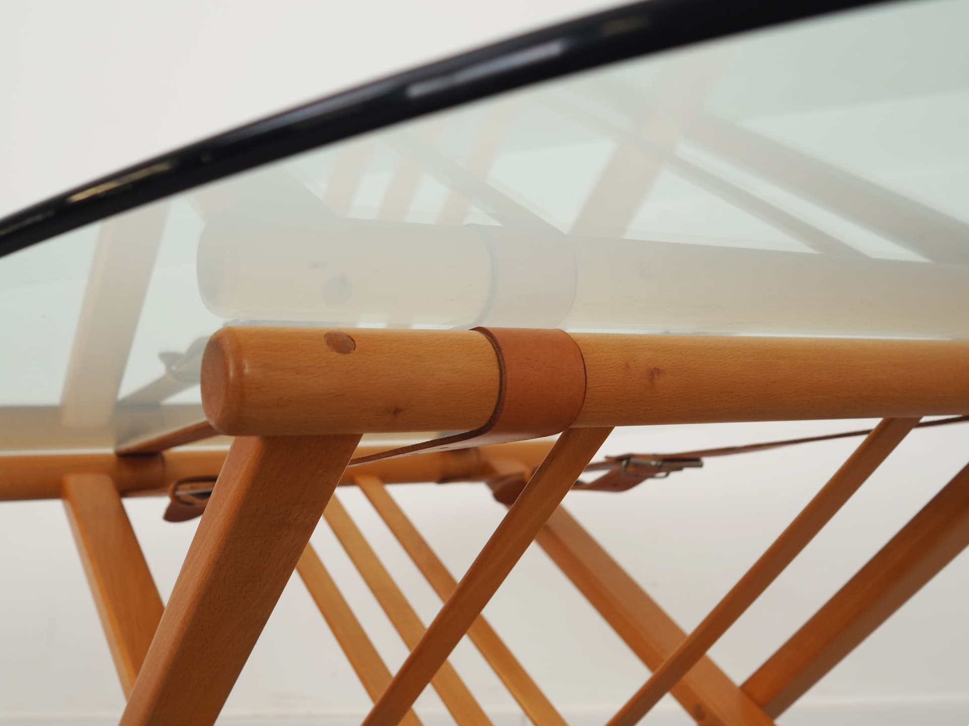 Stolik kawowy, buk żółty, szkło, proj. A. Hansen, Haslev Møbelsnedkeri, Dania, lata 90. - 63739