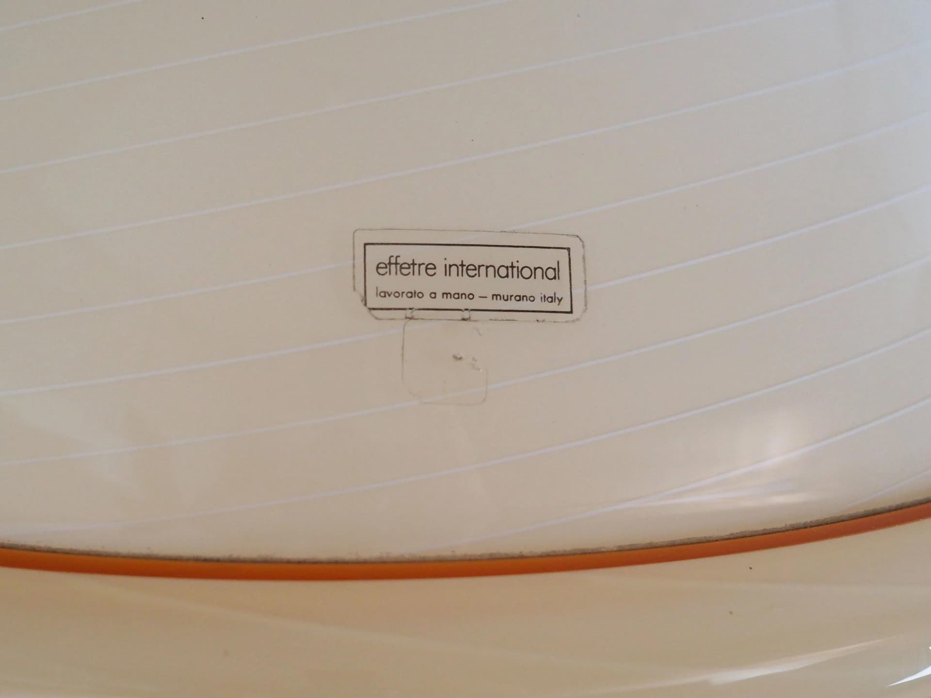 Lampa wisząca, Murano, szkło beżowy, metal srebrny, Włochy, lata 70. - 34489