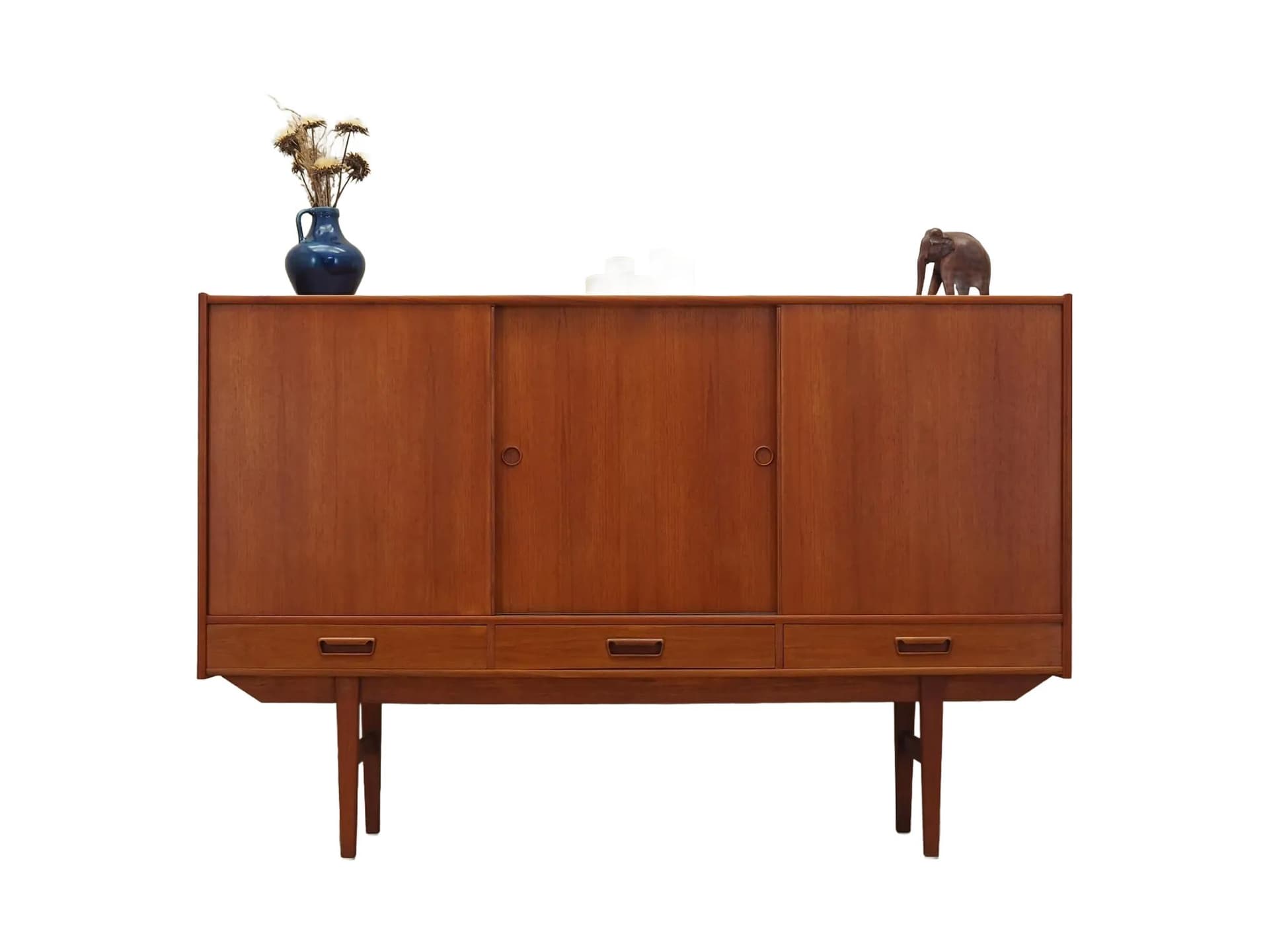 Highboard, teak pomarańczowy, Dania, lata 60.