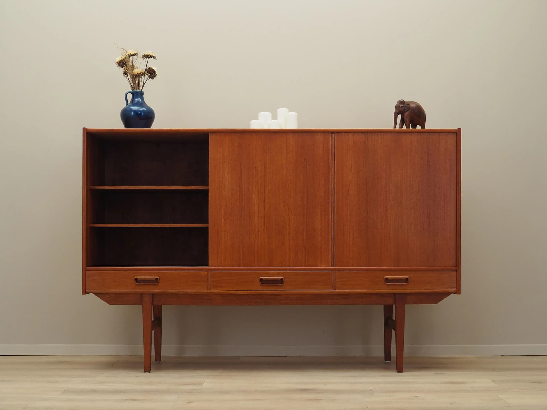 Highboard, teak pomarańczowy, Dania, lata 60. - 34478